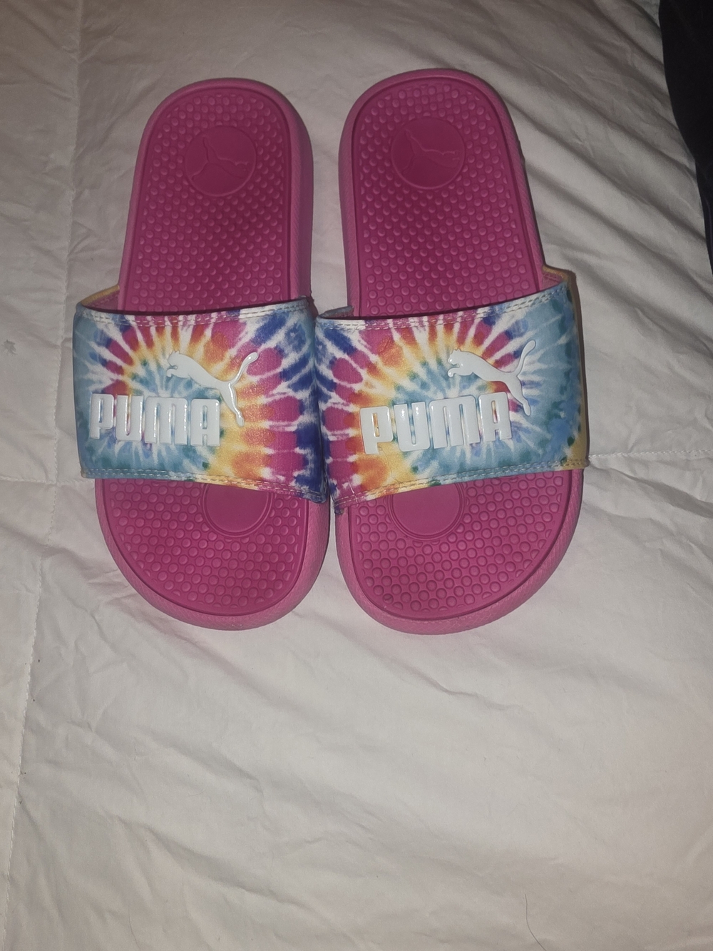 Puma Pink Tie-Dye Slide Sandals
